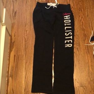 Hollister Navy Sweatpants with White Lettering